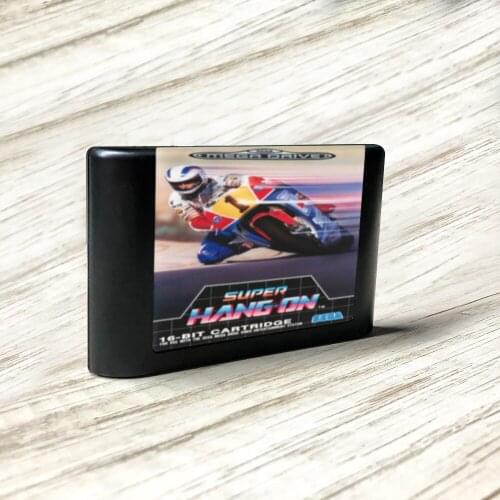 Super Hang-On - EUR Label Flashkit MD Electroless Gold PCB Card for Sega Genesis Megadrive Video Game Console