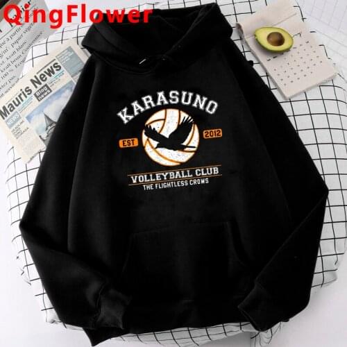 Haikyuu Karasuno Fly High hoodies male streetwear printed harajuku male hoddies printed Korea