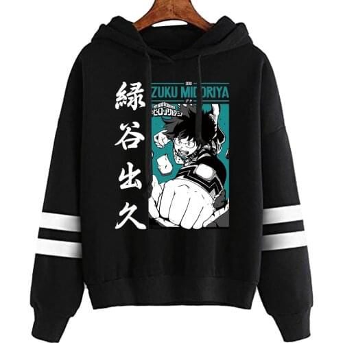 Harajuku Hoodies My Hero Academia Men Women Pullovers Hoodies Sweatshirts Anime Deku Hoody Streetwear Tops