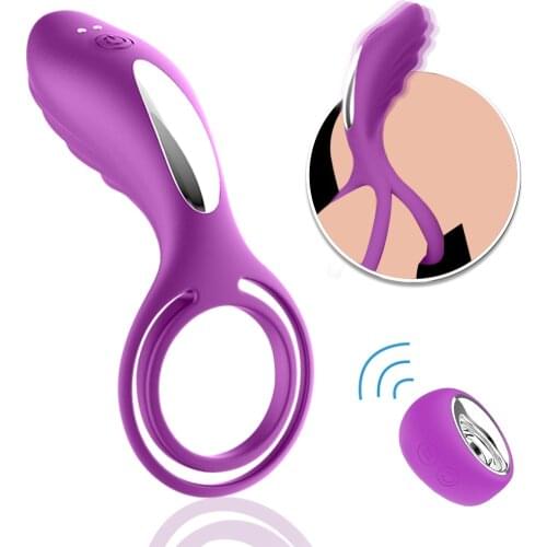 Vibrating Cock Rings Clitoris Stimulation Vibrator Sex Toy for Couple Men Male Delay Ejaculation Penis Ring Erotic Toys
