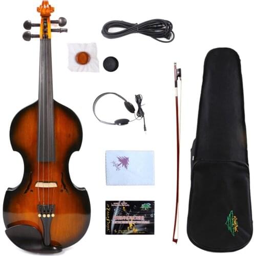 Yinfente Electric Silent Violin 4/4 hand-made Sweet Sound Free Case+bow+Cable #EV12
