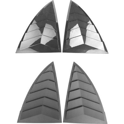 VODOOL Rear Quarter Glass Louvers Cover for Tesla Model Y Carbon Fiber Look Vent Window Cover Trim Exterior Car Accessories New
