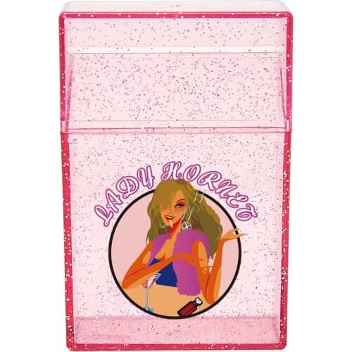 LADY HORENT Plastic Cigarette Case For Women Gift Cover 27*60*92MM Regular Size Clear Plastic Cigarette Cases Box