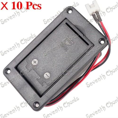 10 Pcs 9V Battery Boxs/Holder/Case/Compartment Cover for Active Guitar Bass with Metal Contacts Spring & 2 Pin Plug & 28cm Cable