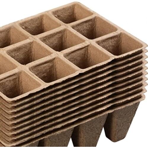 10Pcs Plant Growing Tray Breathable Garden Supplies Paper Herb Flower Grass Nursery Basin for Garden