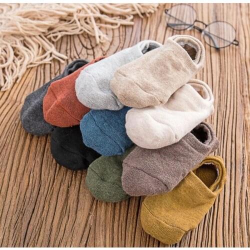 12pcs=6 pairs/lot cotton Womens candy colors thick invisible Socks anti- slip winter spring slipper good qualtiy ankle sox
