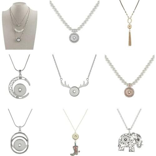 18mm 20mm Snap Button Necklace DIY Jewelry 5pcs/lot KD3042