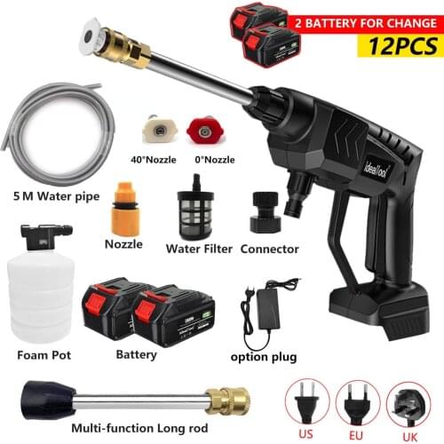 18V Cordless High Pressure Car Washer Portable Washing Machine Pressure Water Gun Foam Lance Battery EU/US/UK Rechargeable