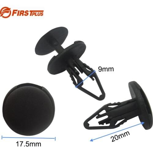 50 X 9mm Black Nylon Car Bumper Clips Tank Fender Cover Flare Mud Flaps Guard Fastener Rivet Clips (Pack of 50/100)