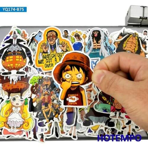75pcs Japan Anime Luffy Zoro Nami Chopper TV Cartoon Stickers for Kids Mobile Phone Laptop Luggage Case Comic Stickers