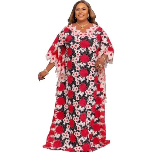 African Dresses for Women Summer Sexy African Women Lace Polyester Long Dress Maxi Dress Dashiki African Clothes Women