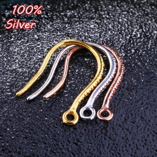 BITWBI New Fashion Charm Simple Dazzling 925 Pure Silver Ear Hook 3 Colors DIY Female Jewelry Kpop Accessories Free Shipping