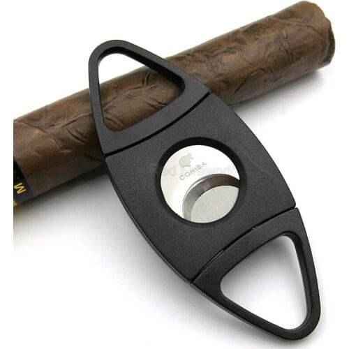 COHIBA Approx 20mm Cigars Stainless Steel Dual Blades Cigar Cutter Super Sharp Cutting Cigar Tobacco Cutting Wholesale