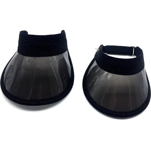 Women Transparent Brim Glitter Visor Cap Lurex Metallic Straw Hat Kids Summer Sun Protective Beach Straw Hat Visor Cap Hats