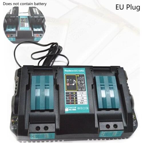 Double Battery Charger For Makita 14.4V 18V BL1830 Bl1430 DC18RC DC18RA EU Plug