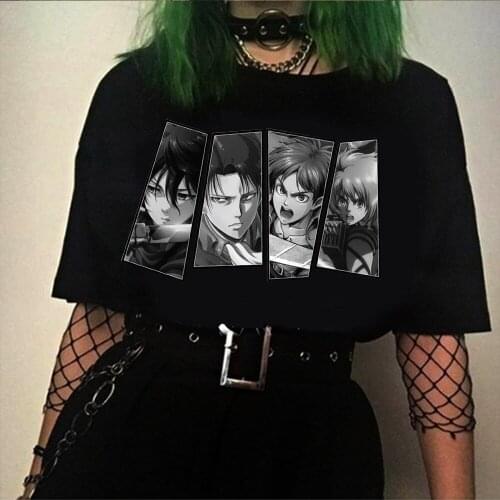 Anime Attack on Titan T Shirt Men Casual Kawaii Graphic T-shirt Harajuku Tees Unisex 2021