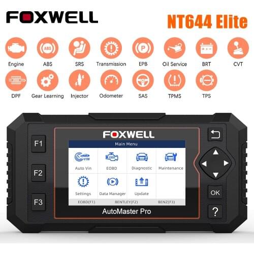 Foxwell NT644 Elite Car Diagnostic Tool professional DPF Injector Oil Reset OBD2 Automotive Scanner Full System Multi-language