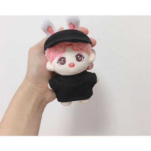 Limit kpop star cartoon sunshade hat set costume fit for10cm plush doll toy stuffed MDZS creative cute Cos Gift lovely C