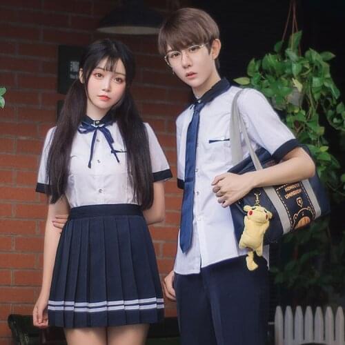 2019 summer school uniform set student uniform tie sailor suit set JK uniform costume japanese school uniform girl cute cosplay