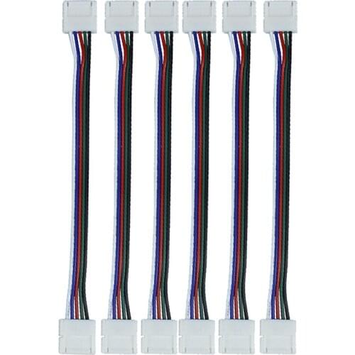 5pcs RGBW connector, LED Strip Connectors RGBW 12mm PCB 5 Pin core wire Cable Female jack coupler pigtail, Free shipping