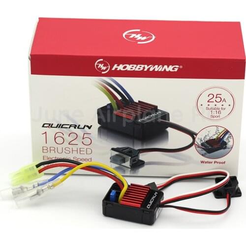 1pcs Hobbywing QuicRun WP 1625 25A Dual Brushed Waterproof ESC Speed Controller for 1/16th, 1/18th scale touring cars