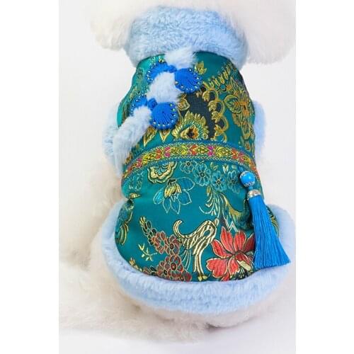 Tang Suit Style Pet Clothes Outfit Chinese New Year Dog Costume Cat Chihuahua Yorkie Poodle Bichon Schnauzer Clothing Puppy Coat