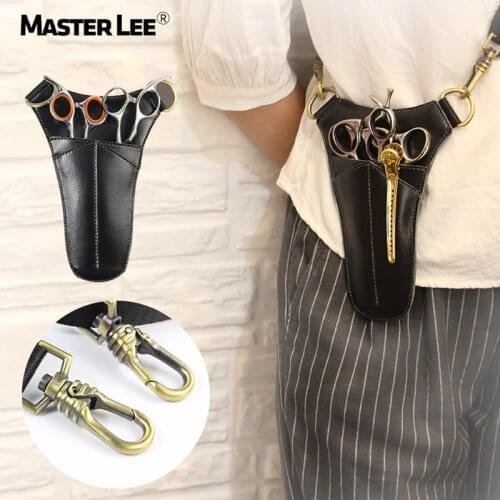 PU Leather Hair Scissor Bag Clips Comb Case Hairdressing Barber Hair Scissor Holster Pouch Holder tool Salon Waist pack Belt Bag