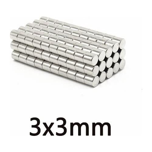 300/500/1000PCS 3x3 mm Search Minor disc Magnet 3mmX3mm Bulk Small Round Magnets 3x3mm Neodymium round N35 Strong Magnets 3*3 mm