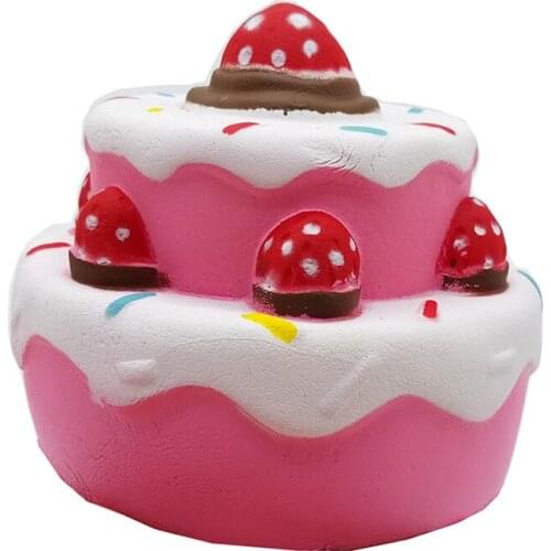 Squishy Toys For Kids Slow Rebound Strawberry Sweet Cake Pinch Kawaii Cute Anti-Stress Squeeze Relief Gift Squishies Toy