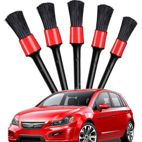 5pcs Car Detailing Brush Set Car Brushes Wash Tool Cleaning Car Wheel Brush Interior Dashboard Air Outlet Brush Car Clean Tools