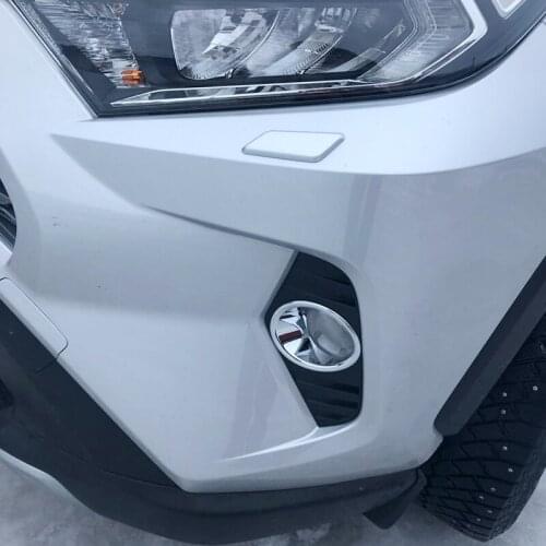 Trim Sticker Shell Car Accessories ABS Plastic Styling 2pcs for Toyota RAV4 2019 2020 Car Front Fog Lamp Light Cover