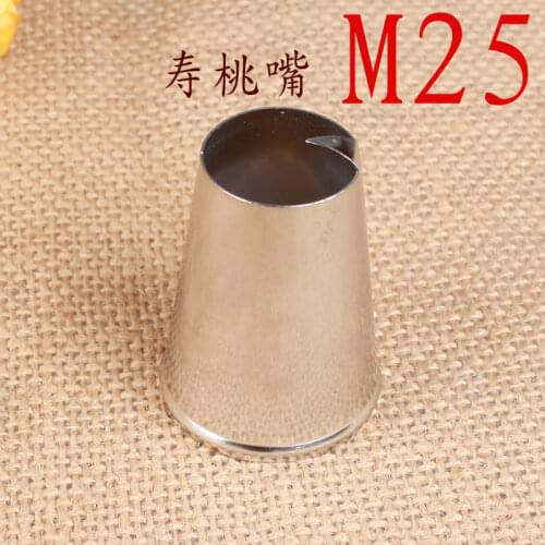 M25 Cheap Birthday Peach Decorating Mouth 304 Stainless Steel Electrolytic Baking DIY Tool Maifu Oversized