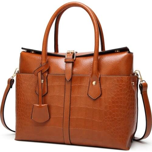 New Womens Bag of 2019 European and American Fashion Crocodile-print Handbags Fashion Single Shoulder Slant Bag