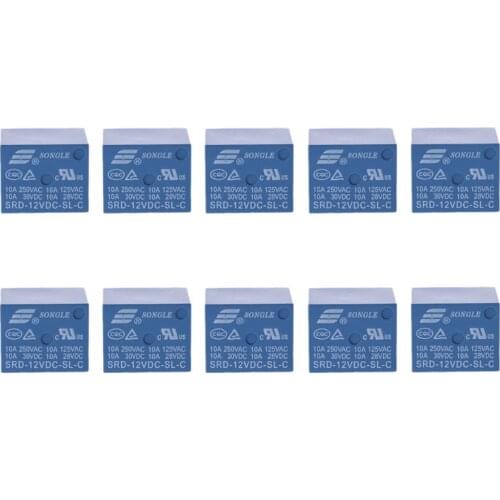 2021 New New High Quality 10 PCS 5 Pins RELAY 12V DC Coil Power Relay PCB