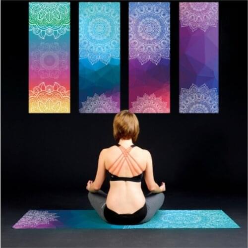 Portable Yoga Mat Towel Sport Fitness Dance Anti-slip Mat Gym Exercise Pilates Workout Printing Training Blanket Soft Towel