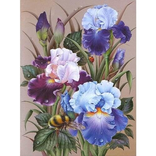 Full Square/Round DIY Diamond Embroidery iris flower Cross stitch 5D Diamond Painting Rhinestone Mosaic Home Decor WG1014