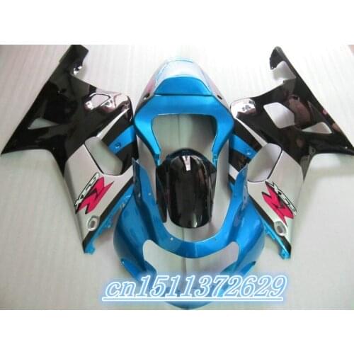 Custom motorcycle package GSXR600 750 01 02 03 GSXR600 750 dark blue black silver bacardi fairing for SUZUKI ABS