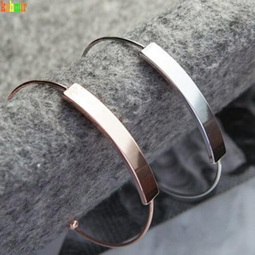 Kshmir Simple Bracelet with Female Smooth Face Bracelet Brass Metal Bracelet Unique Vintage Bracelet Open Refined Bracelet Lady