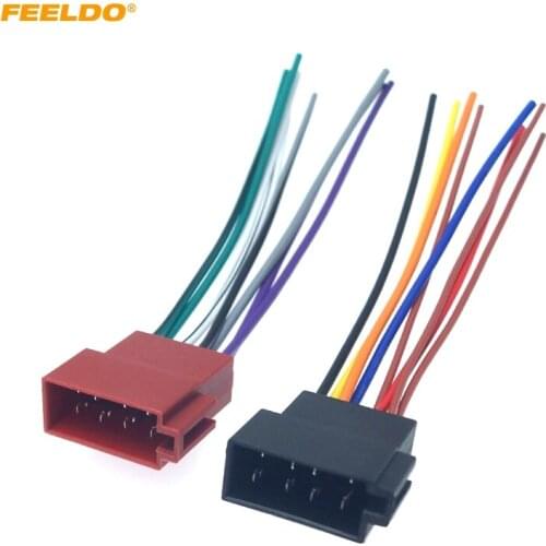 FEELDO Car Radio Audio 8PIN Wiring Harness For Volkswagen/Audi/Mercedes Plug Into OEM Factory CD Radio Installation Wire Adapter