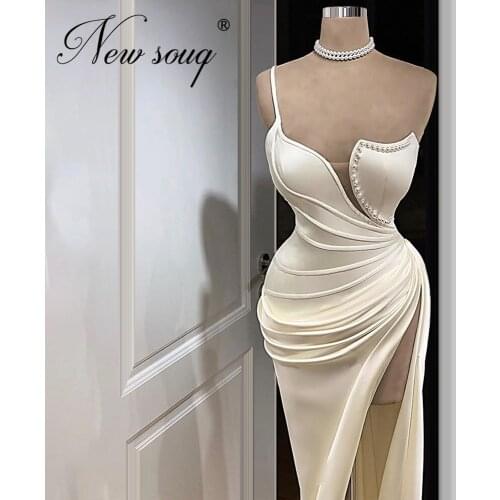 Sexy Floor Length Formal Prom Gowns Arabic Dubai Evening Dresses For Wedding Robe De Soiree 2021 Custom Made Satin Gowns Kaftans