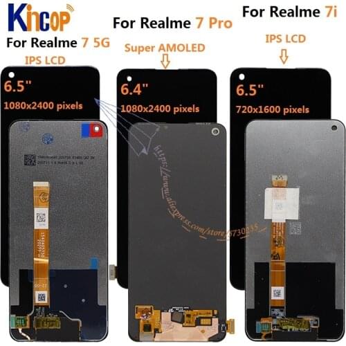 For Realme 7 LCD 5G Display Touch Screen Digitizer Assembly Replacement For OPPO Realme 7i LCD For Realme 7 Pro lcd RMX2170