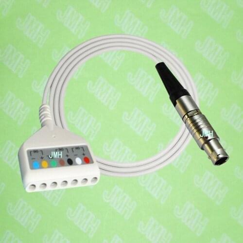 Compatible with Biomedical BI9000 and Brentwood BH 3000 ECG Machine the DIN 7-lead holter trunk cable,AHA or IEC,FGG.0B.7PIN