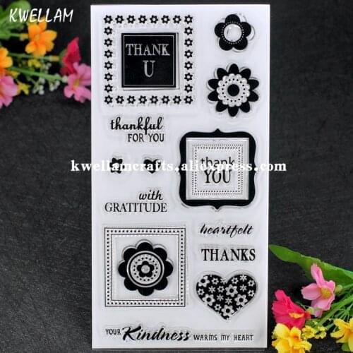Thank you THANKS thankful FOR YOU Scrapbook DIY photo cards account rubber stamp clear stamp transparent stamp 11x20cm 7062226