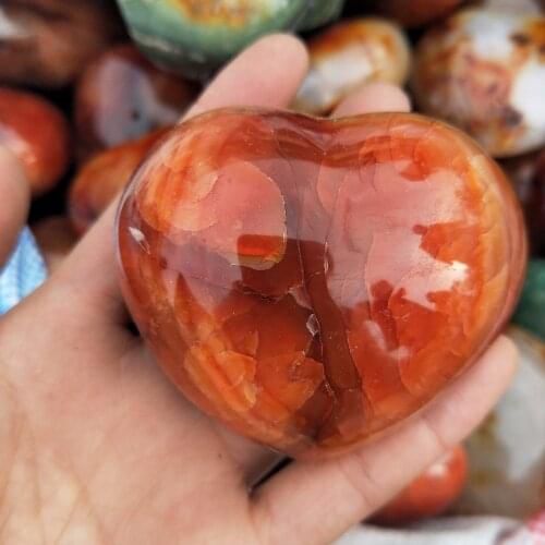 TOP!!! High quality Rare gorgeous Natural Carnelian Agate Heart Reiki Stone