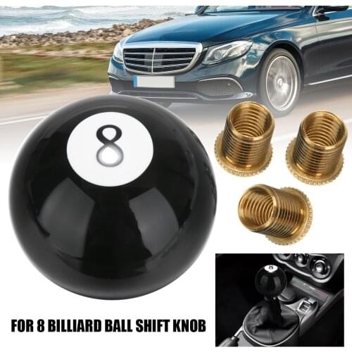 Treyues Universal Black 8 Eight Billiard Ball Car Gear Shift Knob Shifter Lever Replacement Parts