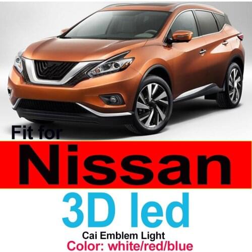 Car Logo Decoration 3D Led Car Emblem Light Lamp Auto Rear Trunk Badge Covers for TIIDA X-TRAIL Geniss LIVINA Cedric Car Styling