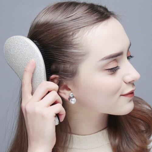 Magic device tip tail comb smooth hair comb straight hair curl gold sandblasting Princess massage comb hairdressing comb