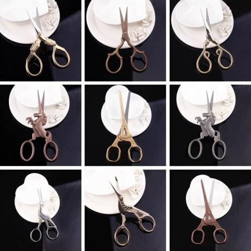Cut Art Cross Sewing Tailor DIY European Retro Embroidery Scissor Stork Figurine Classic Handicraft Fabric Antique Stitch Craft