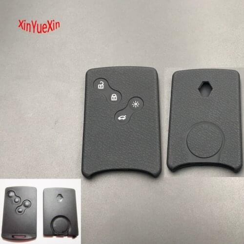 Xinyuexin Silica Gel Car Key Cover Fob Case for for Renault Clio Logan Megane Smart Remote Key 4 Buttons Silicone Car Styling