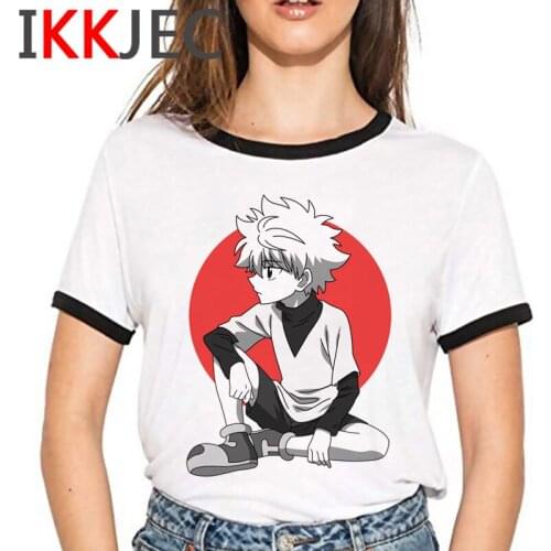 Hunter x Hunter Killua Zoldyck summer top women vintage white t shirt plus size casual top tees kawaii aesthetic